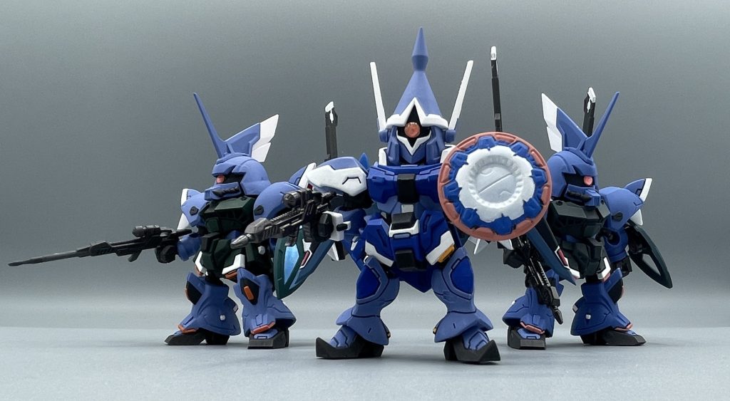 我ら、ハーケン隊!!★ギャン・シュトローム:ヒルダ・ハーケン★ゲルググ・メナース :マーズ・シメオン            ヘルベルト・フォン・ラインハルト キラ「ハーケン隊は、ミレニアムを頼みます」・ヤマト隊も是非見てやって下さい→https://gumpla.jp/sd/2098563