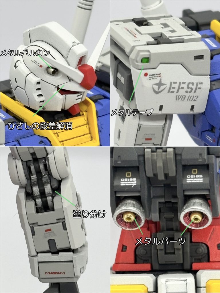 色々と物議されているバルカン埋もれる問題はハイキューパーツさんのメタルバルカンに換装、ヒサシの隙間問題は削り込んで修正しました。