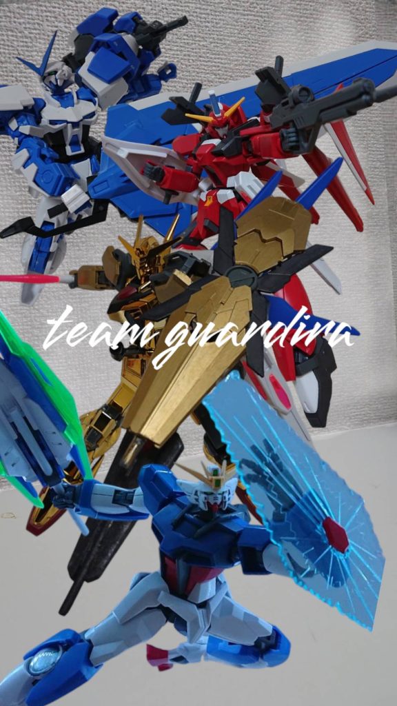 主要5人の機体、チーム名はガルディア。