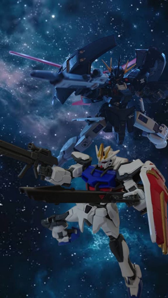 初期の頃のインフィニスとアークエーテル専用機エーテル「焦んな!ゆっくりでいい、確実に狙い撃て!」エバハン「よく定めて…そこだ!」