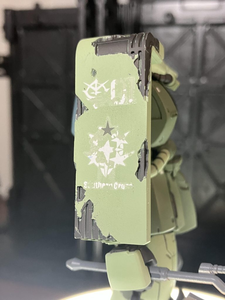 今回の難所、シールドの禿げマスキングゾルを初めて使ったのでちょっと粗が出てしまった