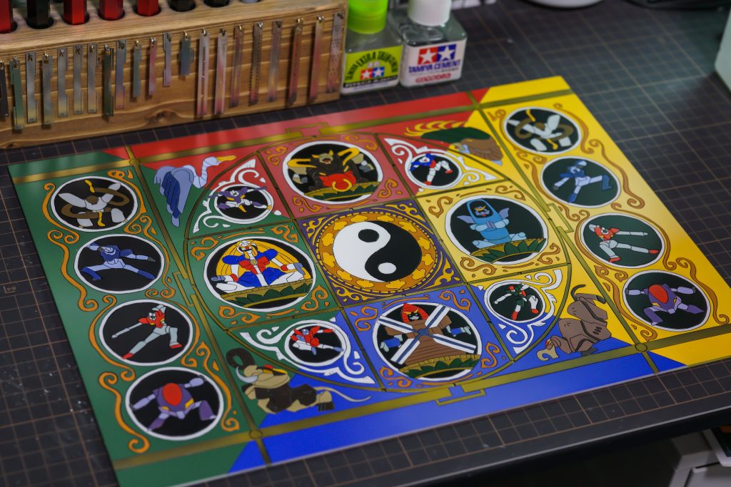 最後までご覧いただきありがとうございました!運搬の課題がクリア出来れば展示会にも是非持っていきたいと思ってます🙌〜ついでに作った曼荼羅円陣のスジボリアートを添えて〜