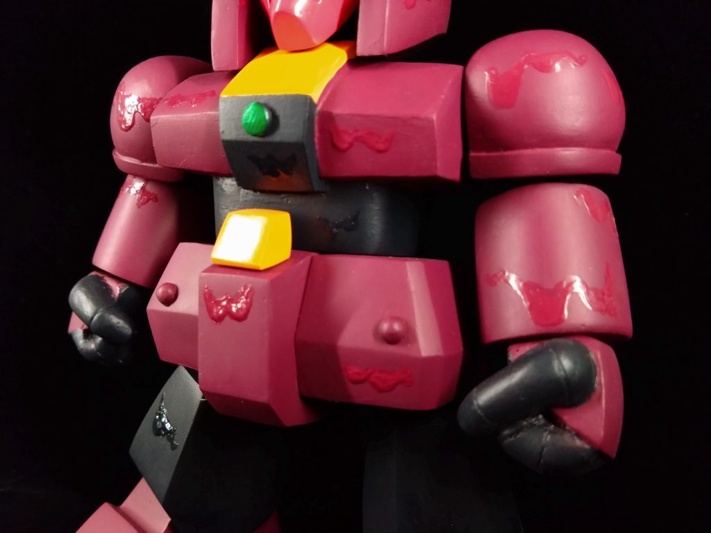 カードダスのイラストを参考に表面を流れる泥をメディウムで表現してみました。