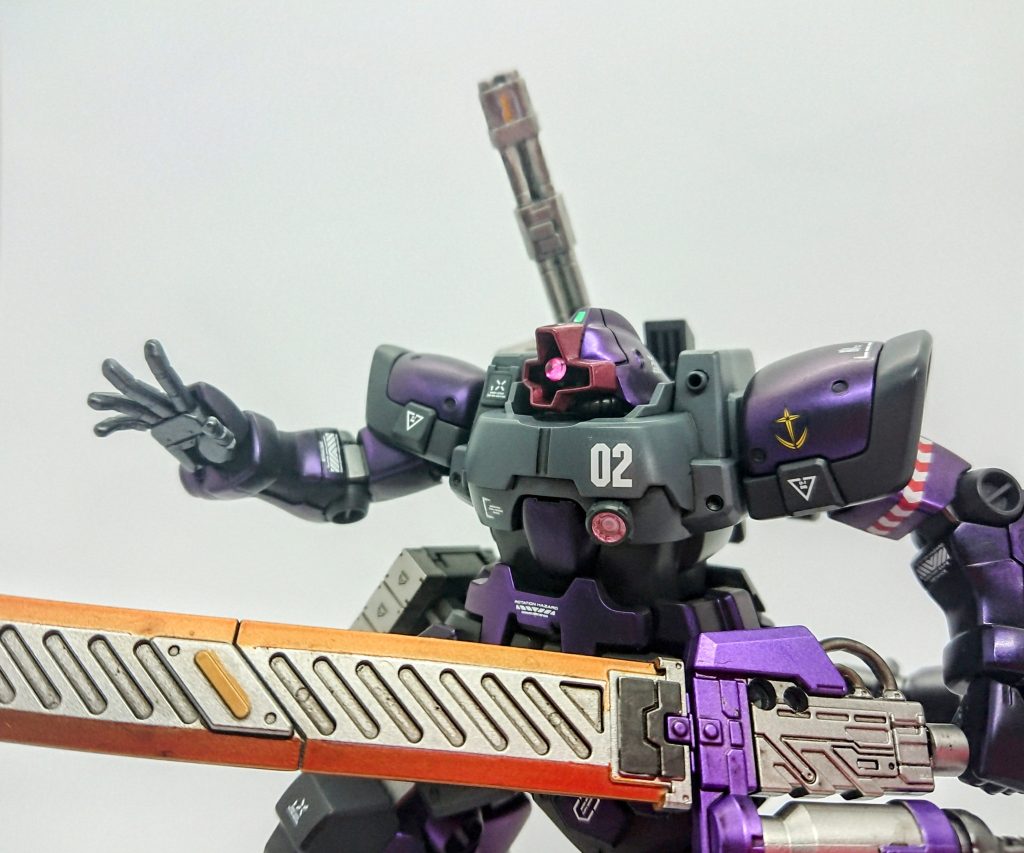 ・装備改造に使ったキットは30MMオプションパーツ、ティエレン、ガンプラキャンペーン武装等で大型の剣はガチャガチャのアクアシューターズから拝借して持ち手を加工しました