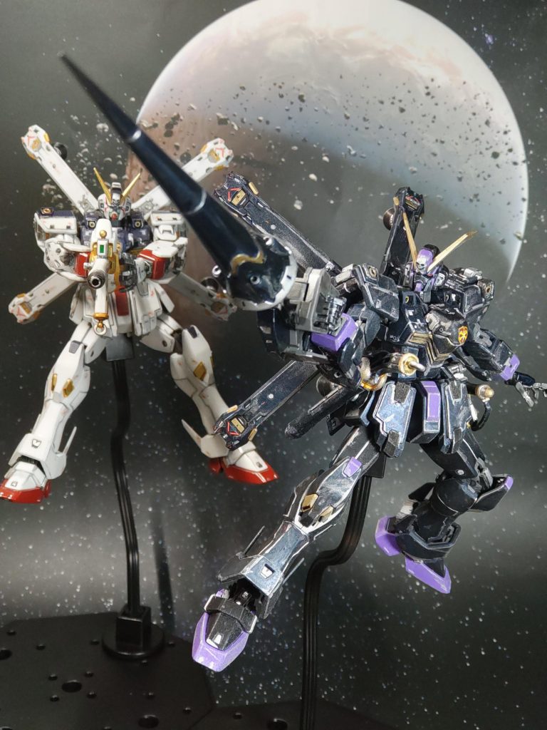 やはりクロスボーンX2と言えば、ショットランサーショットランサーだけは半光沢を吹いて、少し輝くようにしましたちなみに、X1はザンバスターを構えさてます