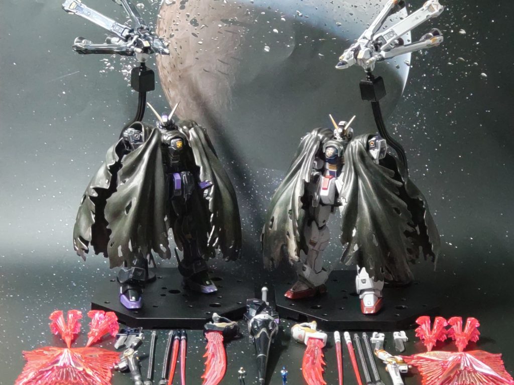 全武装を並べてみましたこれだけでも豊富なのに、HGにはまだ武装があるんだよねぇ