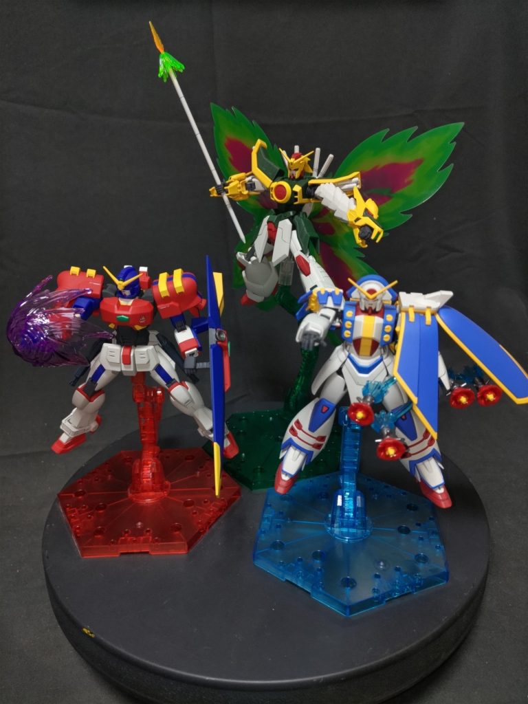 HGガンダムマックスターとガンダムローズ3体揃いました！
