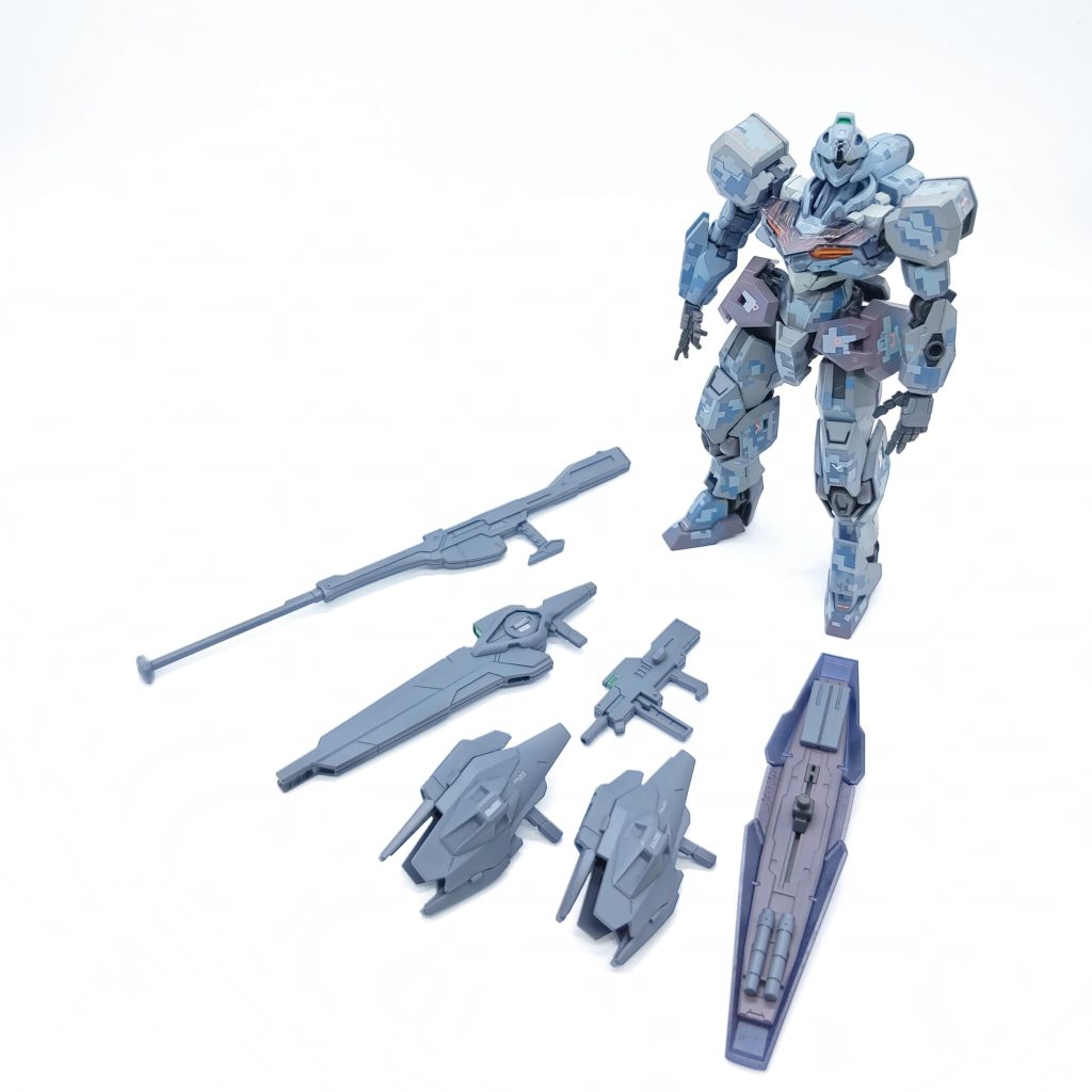 以前に作ったHGガンヴォルヴァがなかなか良く何か活かしつつ作れないかと考え時間が経ち、HGルブリス量産試作モデルを作った際にミキシングのイメージが浮かび製作に至りました。