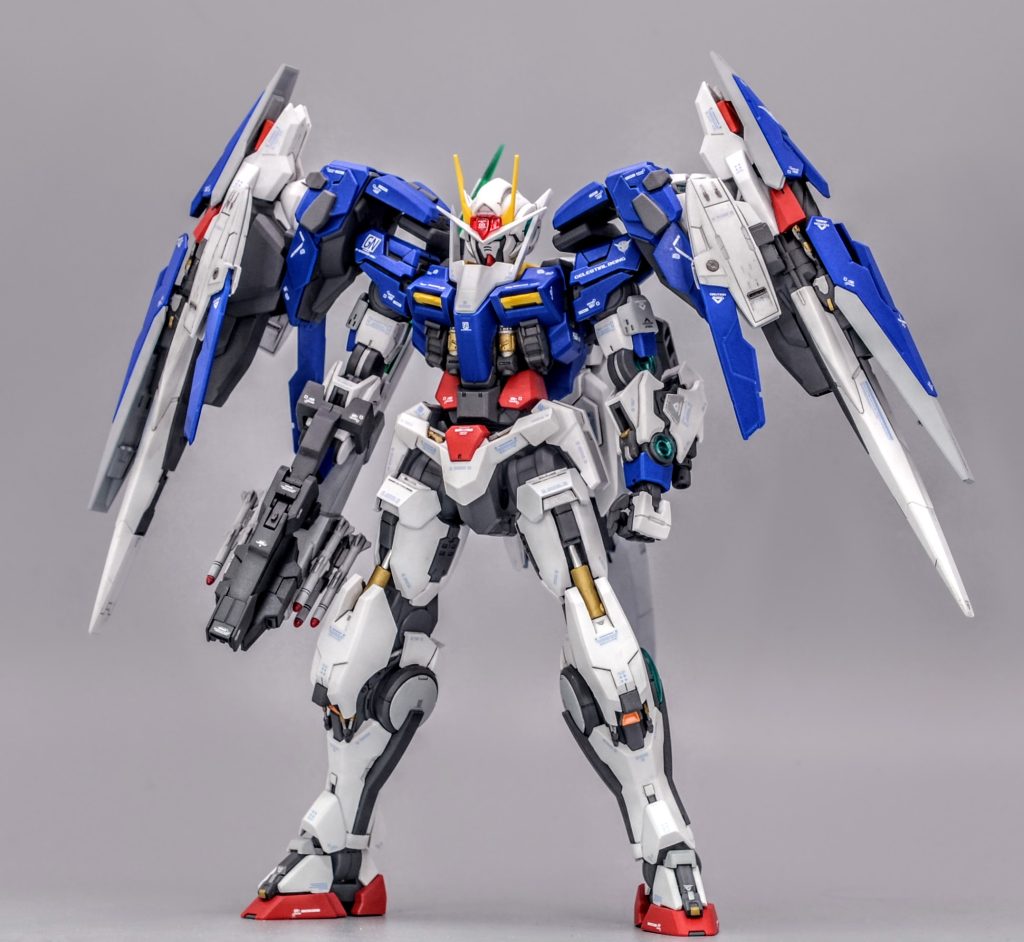 設定ですリボンズアルマークとの最終決戦の最中、不慮の量子ワープにより鉄血世界へ飛ばされた刹那、沙慈、そしておやっさん火星に降り立った一行は三日月やオルガ達鉄華団と邂逅し、コロニーサイセイにて半壊したダブルオーを改修その後ギャラルホルンとの全面戦争を迎えたがエイハブトランザムバーストによる対話で平和をもたらした後量子ワープにより次の世界へ旅立ったのだった…ご覧いただきありがとうございました！