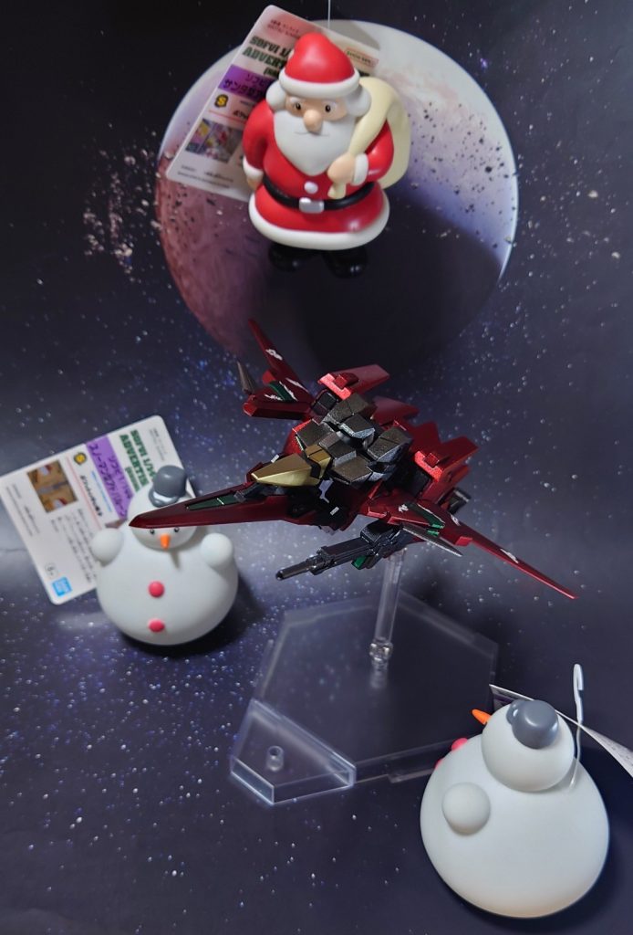 “ウェイブライダー”への変形と、機動性を見せるために障害物を避けての“飛行”だ。オブジェクトは……サンタとスノーマンでいいか。