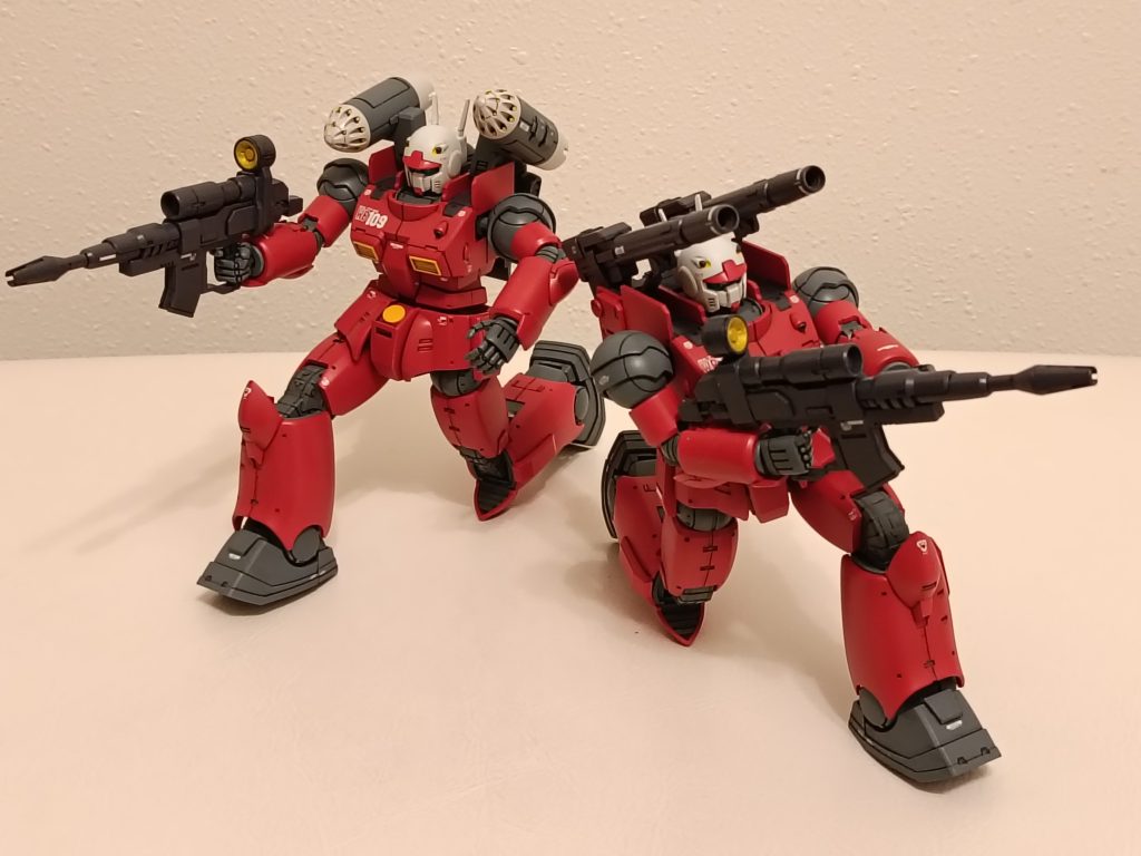 とてもカッコいいキットですが、劇中では、サザンクロス隊の攻撃に防戦一方で、２機ともあっけなく大破してしまいました(gundam-kao9)