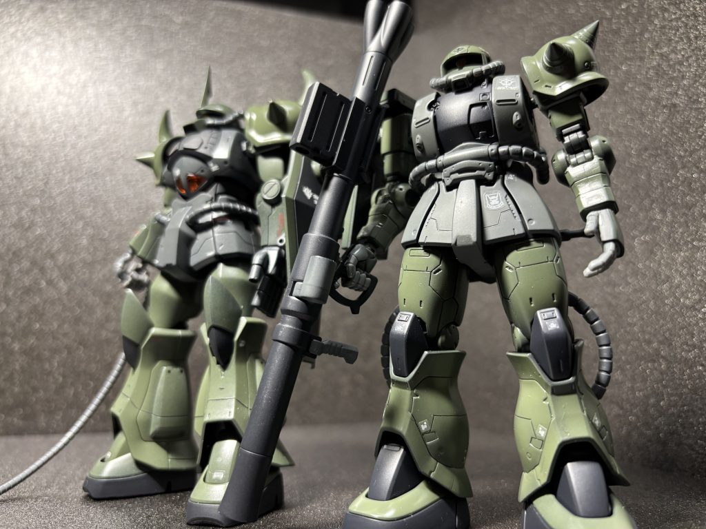 こうやって並べるとグフのザクカラーの違和感が無さすいる( ̄∀ ̄);