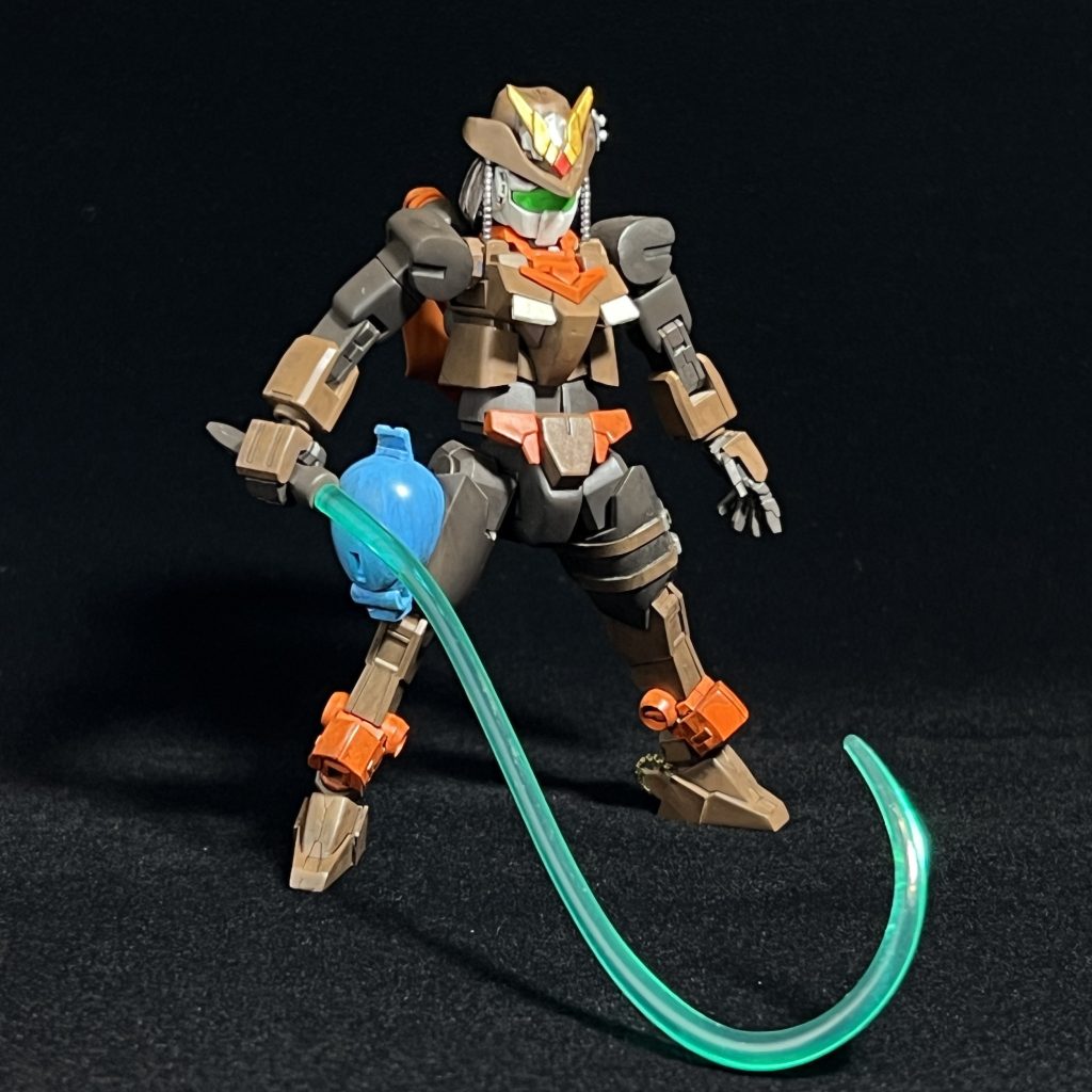 ▲コアインディインディガンダム...というよりジムヘンソンJr.をモチーフにしたコアガンダムです。ジムヘッドはGM/GMを使用しています。トレードマークの帽子はプラ板などで作りました。