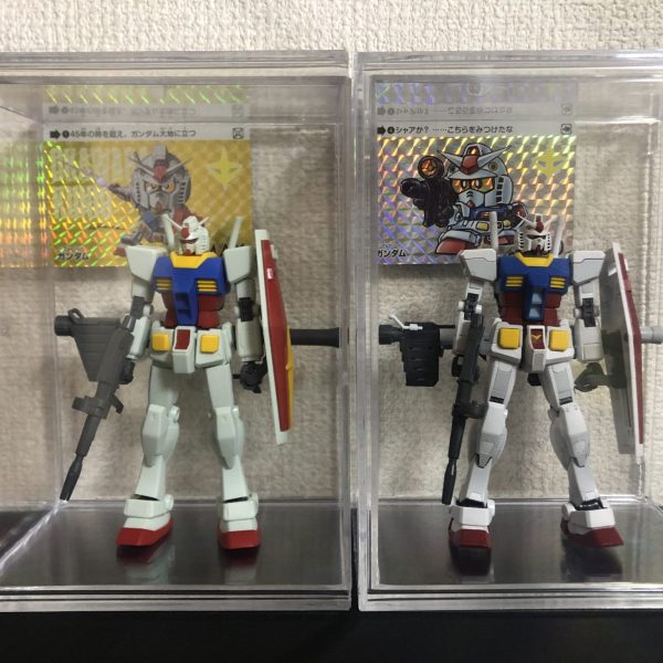 HG、RGガンダムにカードダスを添えて