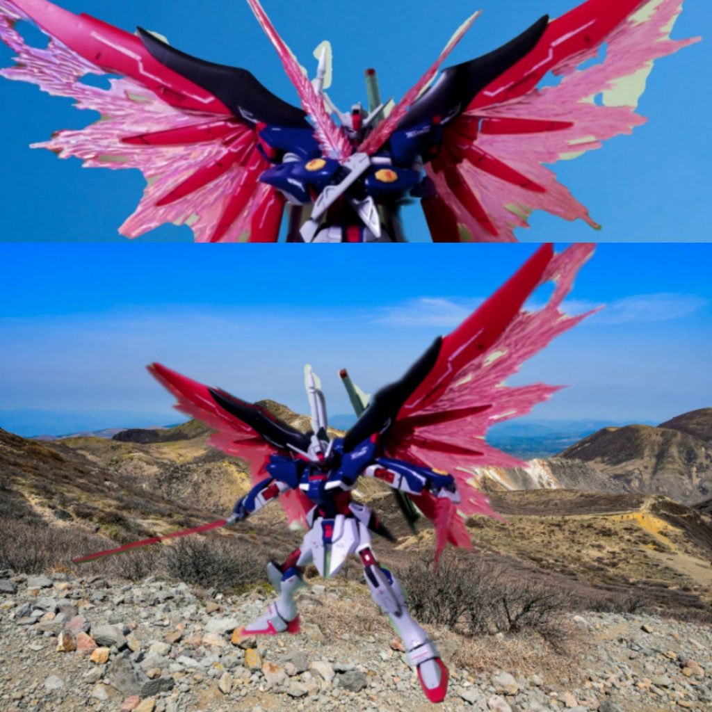 ブーメランエッジビームサーベルモードからのユパ様斬り!ビームサーベルエッジはRGを加工した物を使用。