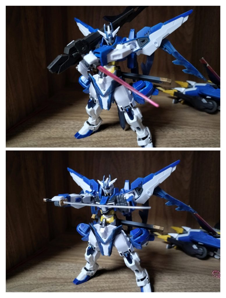 武装解説②ビームロングダガー一般的なビームサーベルより短めの近接武器。カテドラルガンダムのものと同型。・太刀カミキバーニングガンダムのものと同型。