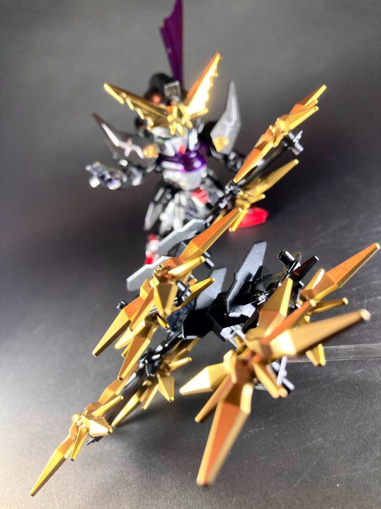 これまでSDWヒーローズ規格で多くのオリジナルSD戦国武将ガンプラを作成しましたが、ずっと忍者を作れていなかったので、このたび思う存分に自分の好きな忍者を作る事が出来て大変満足しました。とても楽しかったです。以上、閲覧頂きありがとうございました。