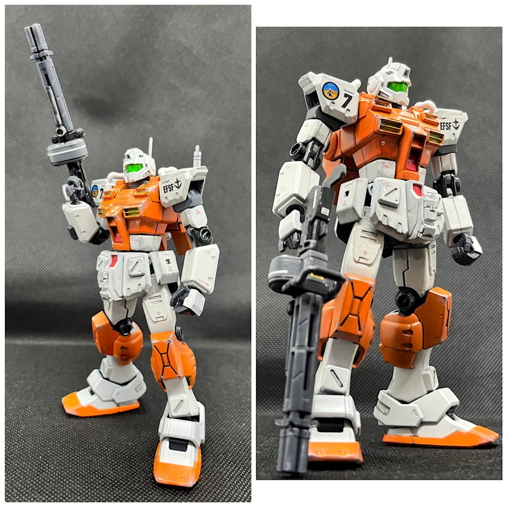 マッシブなので、いろいろな武器を持たせなくなりますね。とっかえひっかえいろんな武器を持たせてみました。最初はシステムウェポン001からビームガトリングガンです