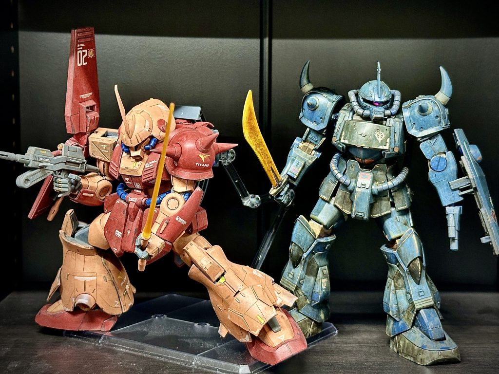 グフとマラサイを並べて飾ってみたかった願望が叶いました笑