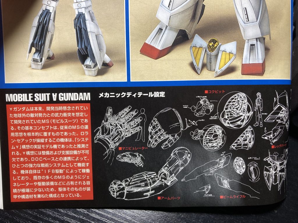 旧1/100の∀ガンダムの説明書のカラーページ部分。