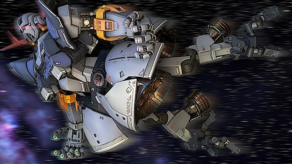 昨日のガンダムVSグフのようにジオングを4分割投稿する際に、メイン画像として追加撮影したものです