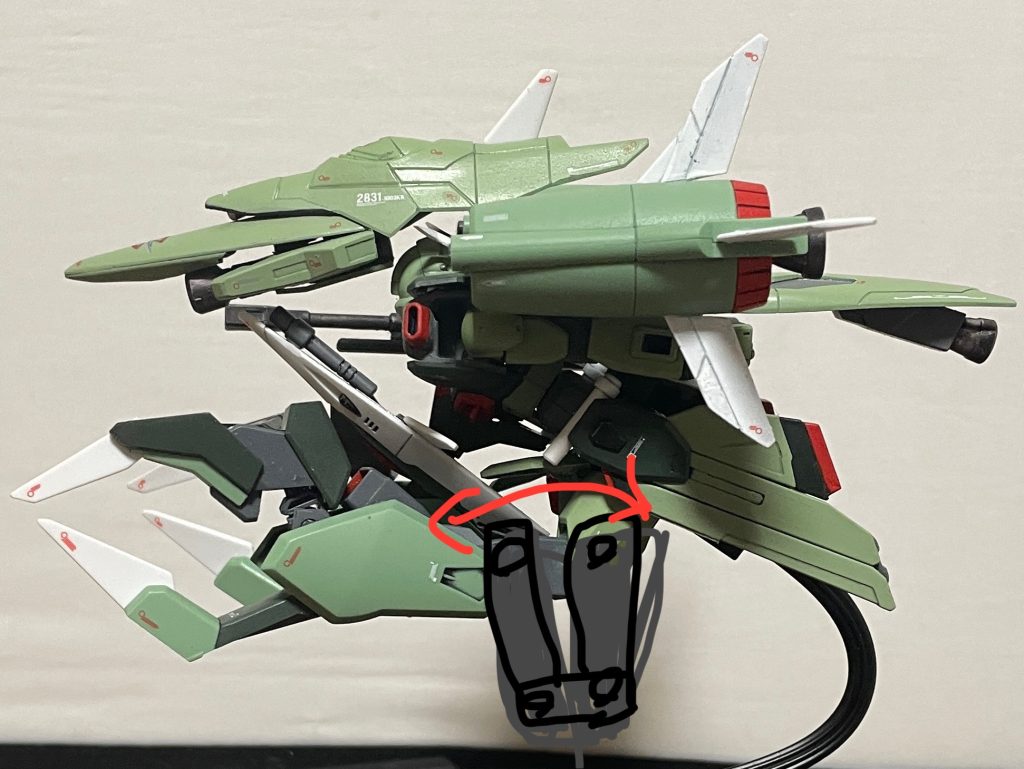 構想中のアーム延長案アーム自体はオプションパーツでいいとして膝関節にちょうど良いパーツをどう作ろうか思案中→関節パーツに使えるジャンクが見たかったので完成