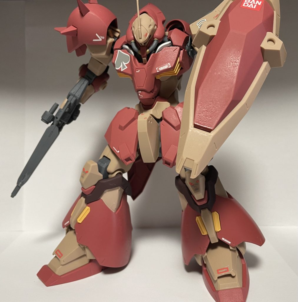 バンダイ脅威のメカニズムー背筋が化け物です…コイツッデビルガンダムのようなフォルムに！ちゃっかりシールドは艶消し失敗してます泣