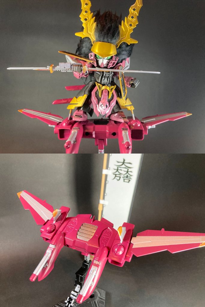 ［ファトゥム-01-10000］三成ジャスティスガンダム専用の総合火力支援ユニット。分離・合体可能な重武装の高機動飛翔体で、背部接続時はスラスターとして推進力向上を図るほか、フライヤー形態での分離火力支援、リフター搭乗形態での立体的な機動性能を実現する。読み方は「ファトゥム大一大万」