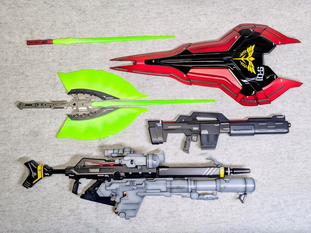 手持ち武器一覧サーベルのグラデがいいね、蛍光イエローで塗ったのは正解だったショットライフルはロングレンジに席を奪われたのだ…