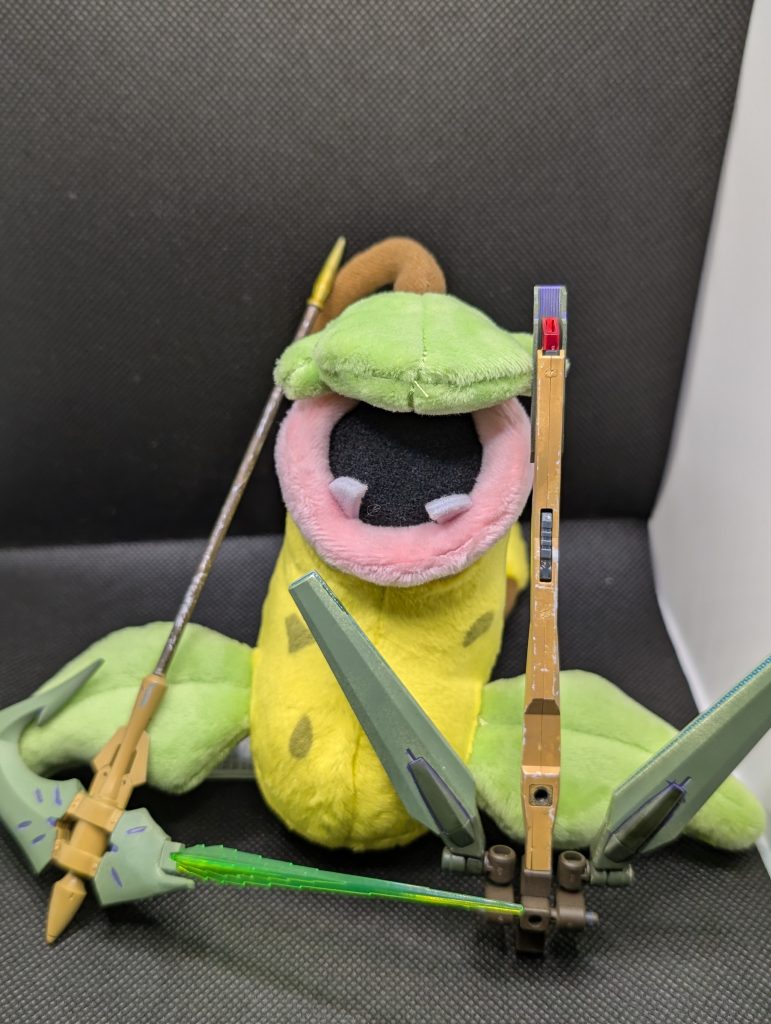 武器の色もウツボット風です