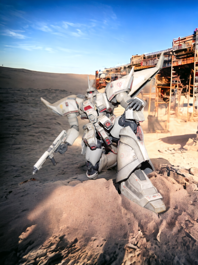 各関節を流用パーツや汎用パーツに置き換えているので、ポージングは自由自在です。