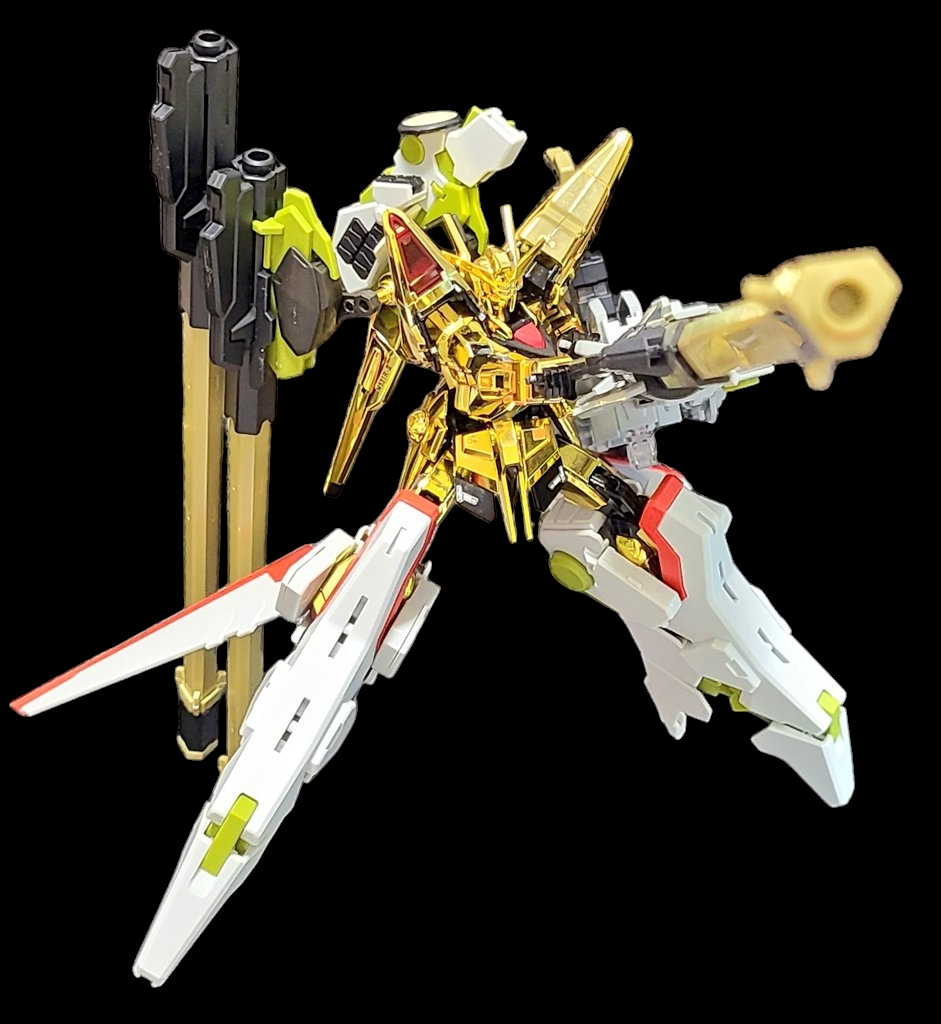 (以下より可動域の照会です)HGCEライジングフリーダムの肩、肘、腰、股関節、大腿部、膝の機構を移植しました。これで各関節の可動域が大幅に広がっています。