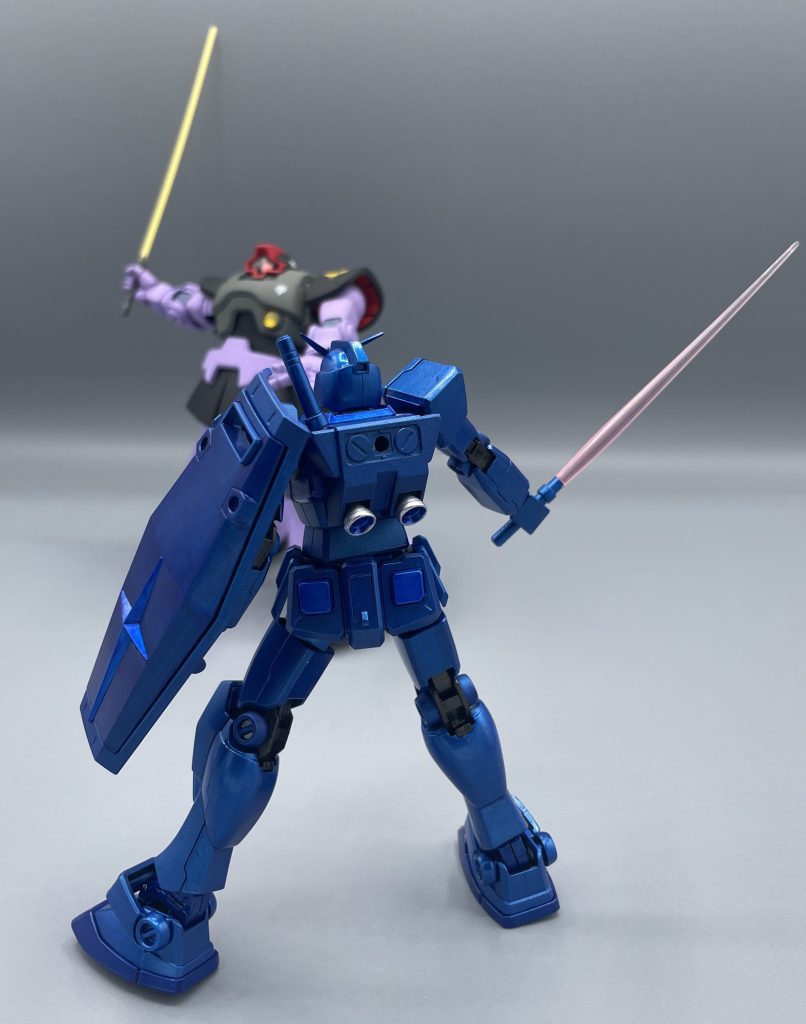 哀・戦士 VS ドム 劇場ポスター風にドムとの戦いを藍戦士で再現