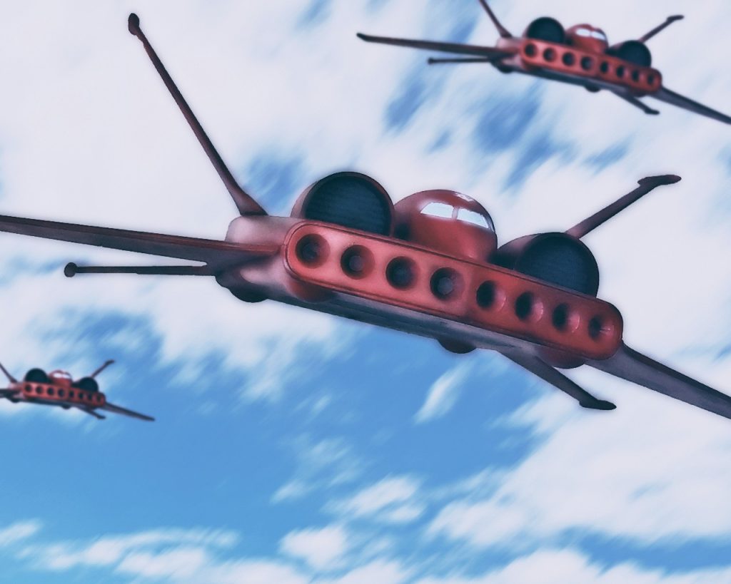 「ストークリーダー、ウィンド。ジャッカル、オペラ、ファイア、ピクシー、ソードへ！頭を上げろっ!対空砲火の餌食になるなよっ!!」ドダイはMS降下後、着弾を確認する前に機首を上げ高度を取る。こちらも重力に逆らうように上昇する為、パイロット達はGと戦う。ミサイルがなくなりMSも離れた為、機体が軽くなるとレバーを限界まで引き急上昇すると対空砲の射程外まで出る。「インターセプター(迎撃戦闘機)はいないようだな」「ええ、もしくは既に出払って我が本隊に向かっているのかもしれません」「その可能性はあるな。全く、俺達は運が良いのか悪いのか…」非武装となったドダイは予定ポイントでのMS隊と合流時間まで上空を旋回する。迎撃機がいない事からその間は上から索敵し地上MS隊のアシストを行う。