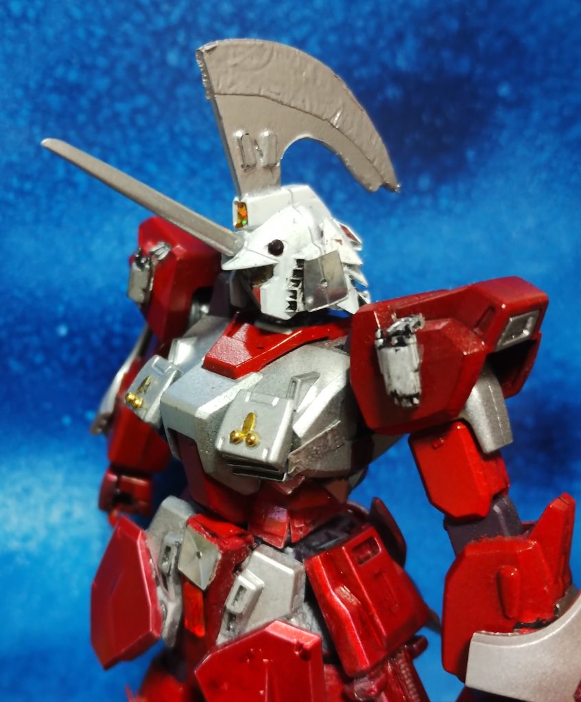 【おまけその1】スペアヘッドガンダムMk1の頭部をそれっぽくしてみました。ボディカラーを白くしたら「破壊と殺戮」を本能とする白い悪魔っぽくなるでしょうか。