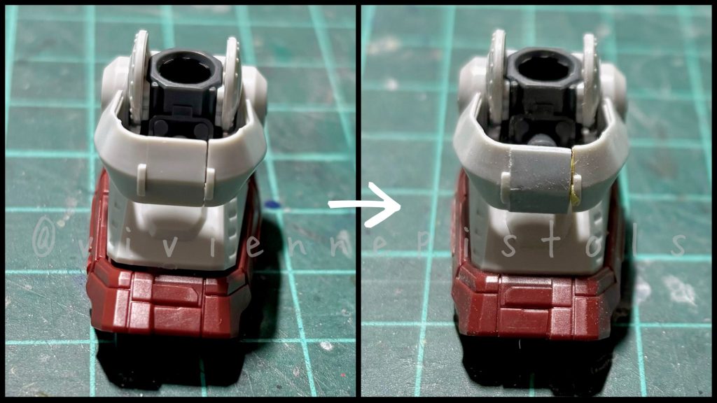 合わせ目箇所は、プラ板を使いディテール表現にしています。