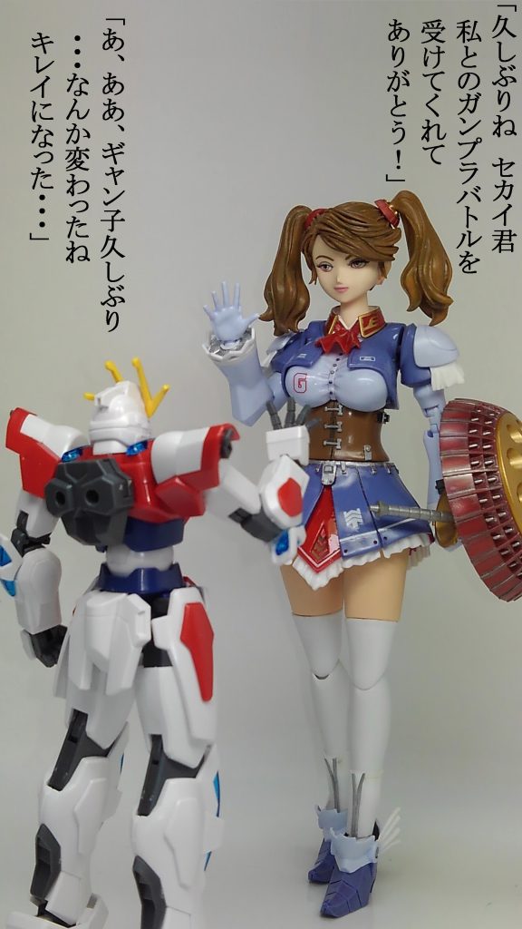 ギャン子は脚と胴を延長しスタイル良くなるように改修しました。脚は女性らしく閉じられるようになってます。腕も延長が必要なんですが・・・とりあえずそれは保留で仕上げました。