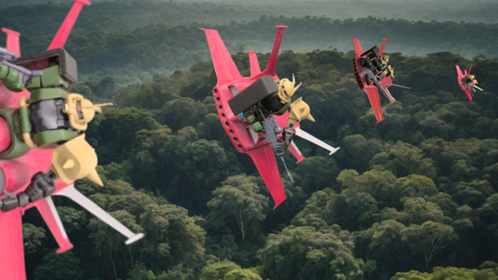 オデッサ敗走を皮切りにごく一部の部隊は北米の反連邦ゲリラ組織の支援、又は乗っ取られる形で存続している一部のジオン地上軍の派閥によって20機近くの運用が確認される。一年戦争末期からデラーズ紛争まで本機の存在が確認され、連邦軍内からは「ジャンクス」の名称で呼ばれていた。本機はアバオアクー攻防戦中に起きた第二次ジャブロー攻略戦と北米の穀倉地帯奪還作戦の二度投入され、後者は奪還に成功。しかしその直後のデラーズフリートによるコロニー落としによって、ほとんどの機体が北米の反政府ゲリラ組織と共に消失した。という妄想設定です。