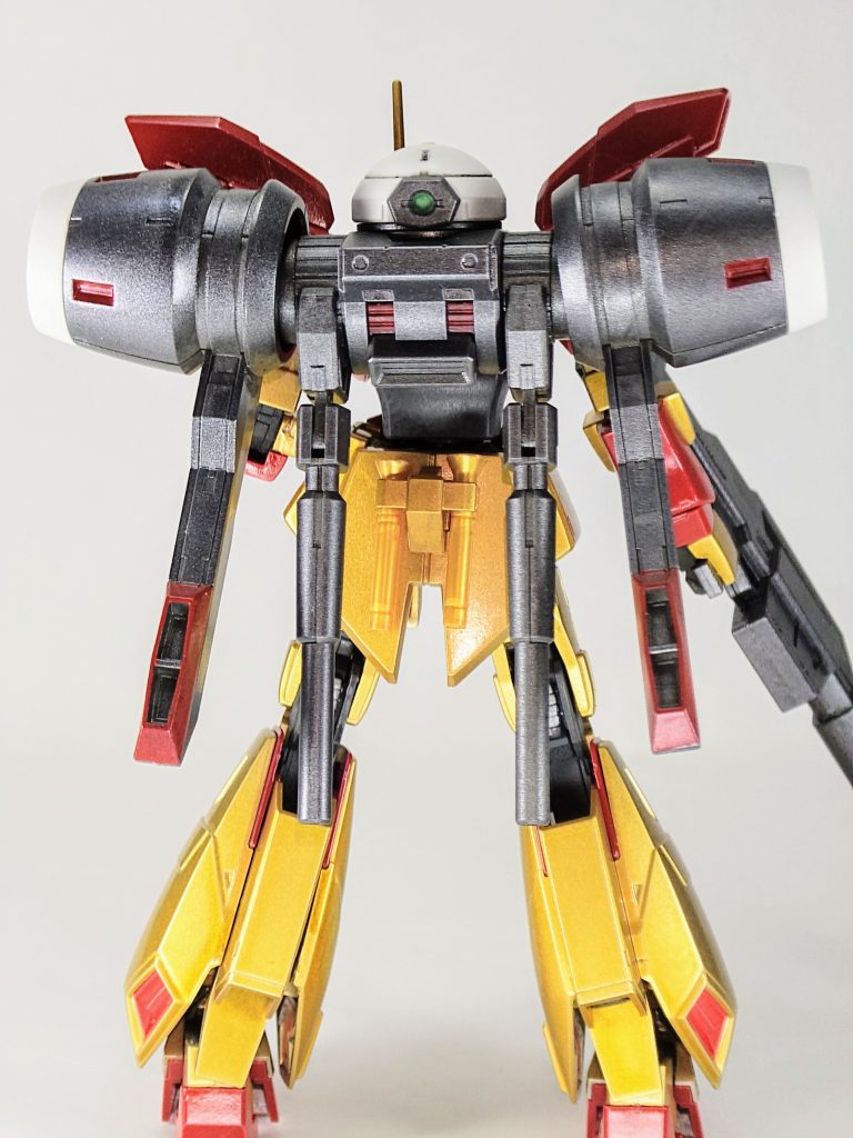 使用したパーツは以下のようになります。肩：シナンジュ・スタイン両脚：Zガンダムバックパック：デミバーディングライフル：サザビー