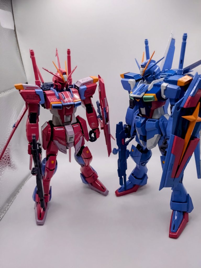 ルナマリアとアグネスは、犬猿の仲?なのか、色々と衝突してる感じでしたが、最後は和解?し合う様子だったので、ルナマリア専用機フォースインパルスと並んで撮影も。