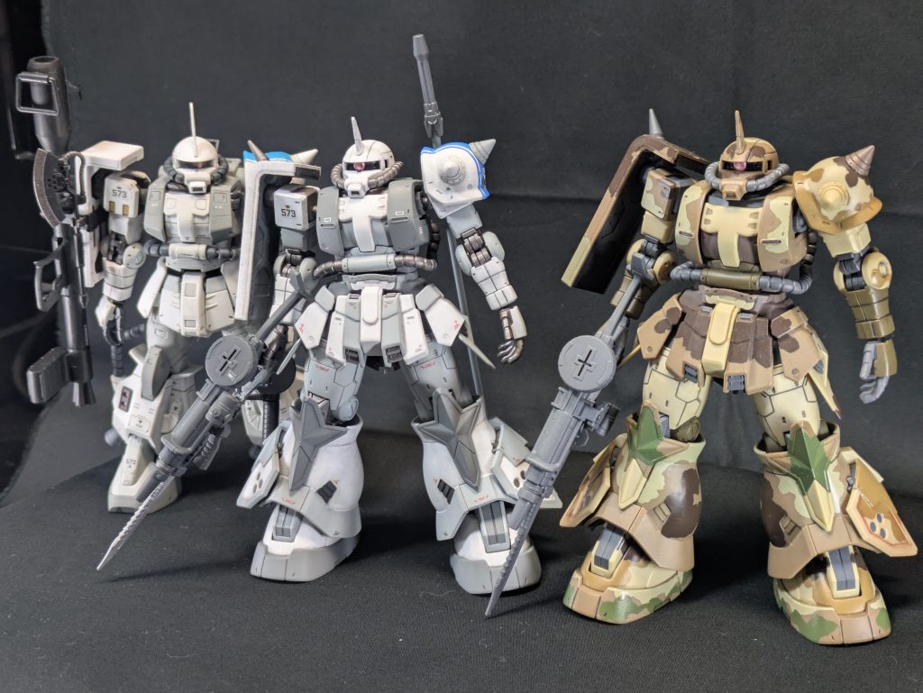 各種比較。後ろはRG。だいぶ印象変わりますね。