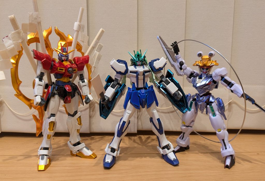 最後に、守矢神社の御三方揃い踏みで1枚。色、バランスと満足満足な形になりました。以上、ガンダムエアリアル洩矢諏訪子奉納機でした。自分的にコレいきたいな〜て思う東方ガンダムprojectの機体が2機あるのですが、それはまた手に入り次第やってみようかと思う今日この頃。その前に、リクエストにお応えしてゆうかりんのガンダムを実行に移そうと思っております。ご覧いただき、ありがとうございました!!