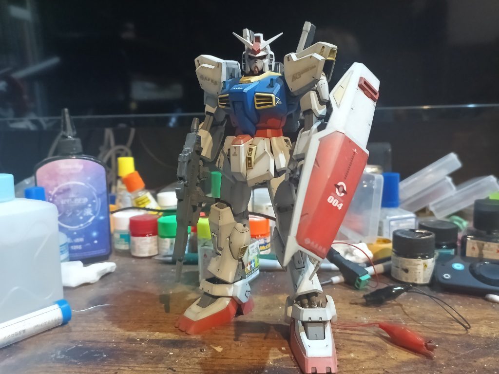 アムロ専用機設定でカラーリング☝️この頃は黒立上げ全盛でしたね😅💦