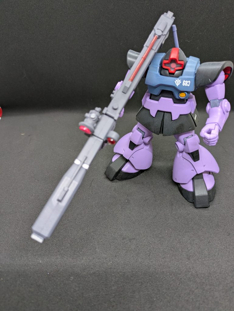 ドムとリックドムのコンパチブルキットですが、だいたいドムにしてしまうんですよね。今回は普通のリックドムを作りたいということで、特に誰専用ということなく、誰かが乗っていた機体がコンセプトです。なのでいつものMY設定はありません。