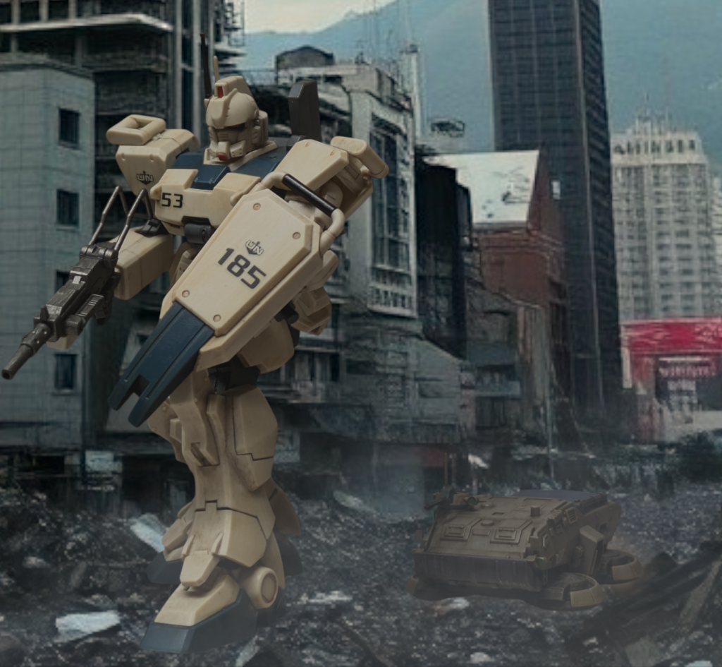 エナ・ユース軍曹が駆る3号機は主にホバートラックや長距離射撃時の2号機サポート機兼護衛機として運用。そのため被弾耐性を上げる改修がされており、前面装甲は整備基地にてスクラップになっていたザクや陸戦型ガンダムの物を重ねて加工。このため機体重量が増して機動性が若干落ちたが、3機の中で最も堅牢であり、シールダー役として2号機やホバートラックを守った。また、ユース自身がRX計画でガンキャノンのテストパイロットで重装機の扱いに慣れている事もあって、その重装甲を活かした戦いをする事もあった。