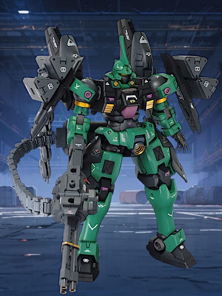 風神実弾とミサイル盛り盛り系大型ブースタ一にガトリング、ミサイル・・・ロマンの塊(gundam-kao3)あえて名前をつけるなら「ヴァイエイト・ミストラル」