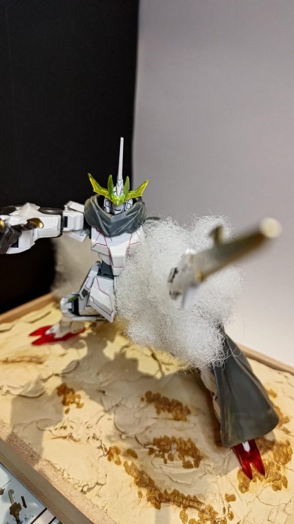 情景クレイで簡単な砂地台作成ウェザリングマスターで汚し綿でエフェクト