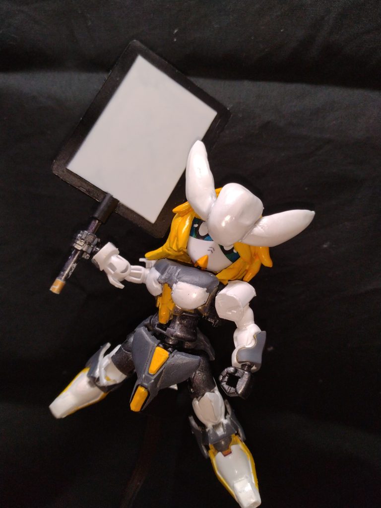 アクションポーズ稼働に関しては特に弄っていませんこの系列のキットは腕が非可動となっていて、角度が多少ついてるし大丈夫かと思いましたが可動化した方がよかったかも