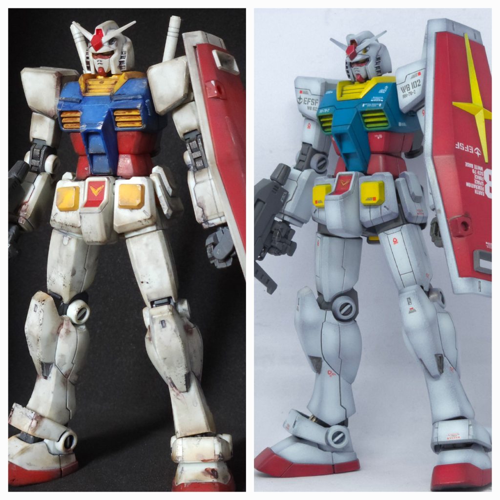 比較1。2年ぐらい前に投稿したものと比較。あの当時はウェザリングにハマり、塗装環境やら工具やら何もなくて、YouTubeやネット情報見ながら作成してました。細かいところをウェザリングで誤魔化していた部分もあったな~と回想してました。