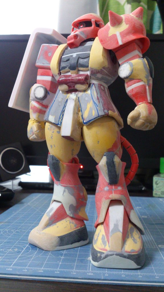 制作過程③頭部をやり直した。